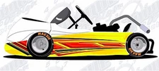 Speed go kart race car vinyl graphic decal wrap