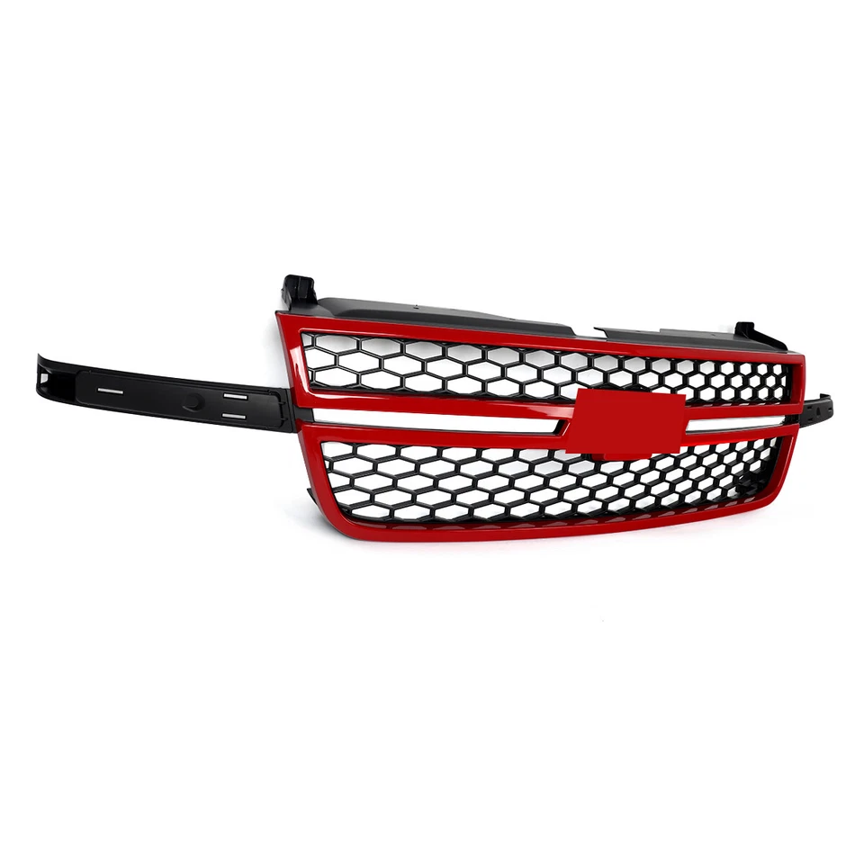 Victory Red & Black Front Upper Grille For 2003-2007 Silverado 1500 2500 3500 HD - Изображение 2 из 4
