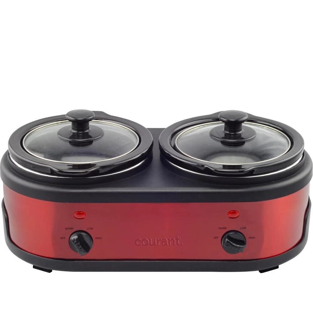 Courant 3.2-Quart Double Slow Cooker (1.6-Qt each) High Low Warm Settings