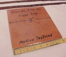 1 pc. Florida Ceramic Floor Tile 8" X 8" *Reddish Brown* medium textured   NOS