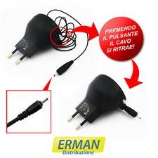 CARICABATTERIA DA RETE CON CAVO RETRAIBILE PER NOKIA N70 5000 1200 6103 6101
