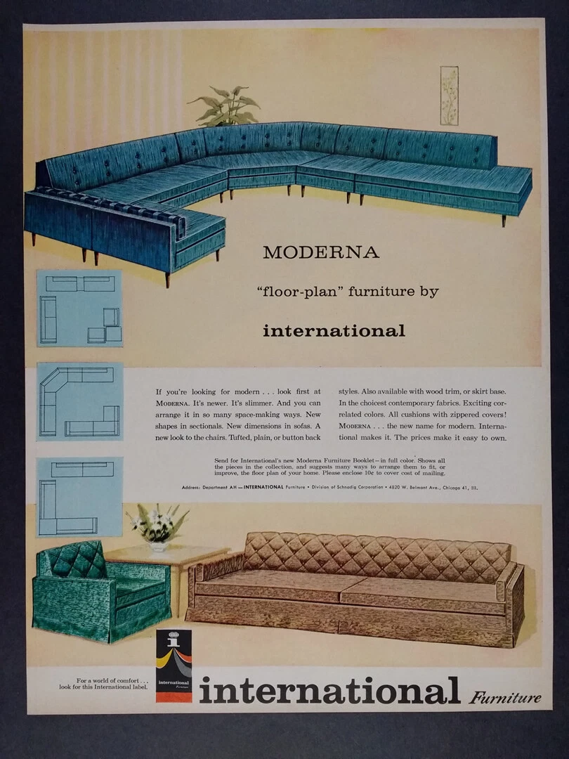 Mid century modern sale sofas and sectionals