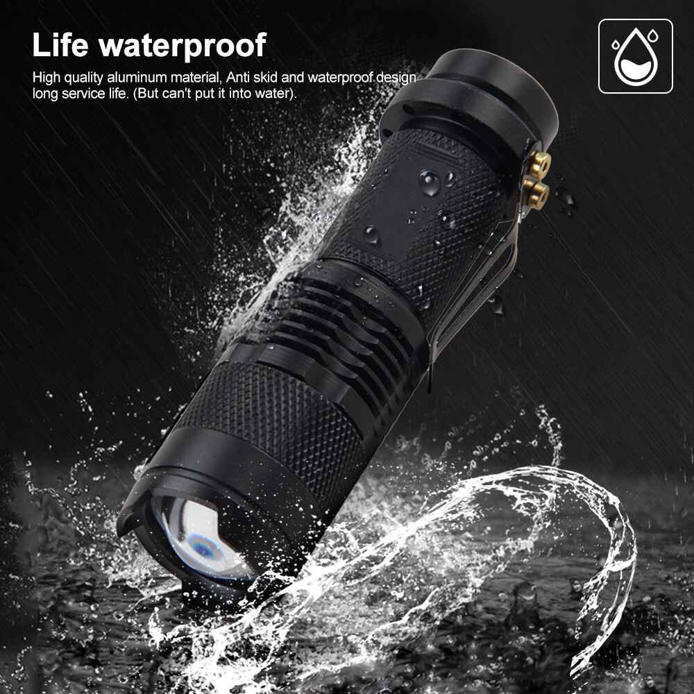 Police 90000Lm Mini LED Super Bright Zoom Flashlight Powerful Camping Lamp Torch - Picture 9 of 10