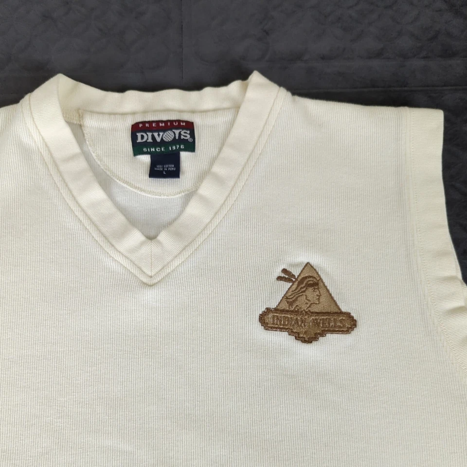 Indian Wells Golf Resort Suéter Chaleco Divots Sin Mangas Algodón Hombres Grande Foto 3 de 4