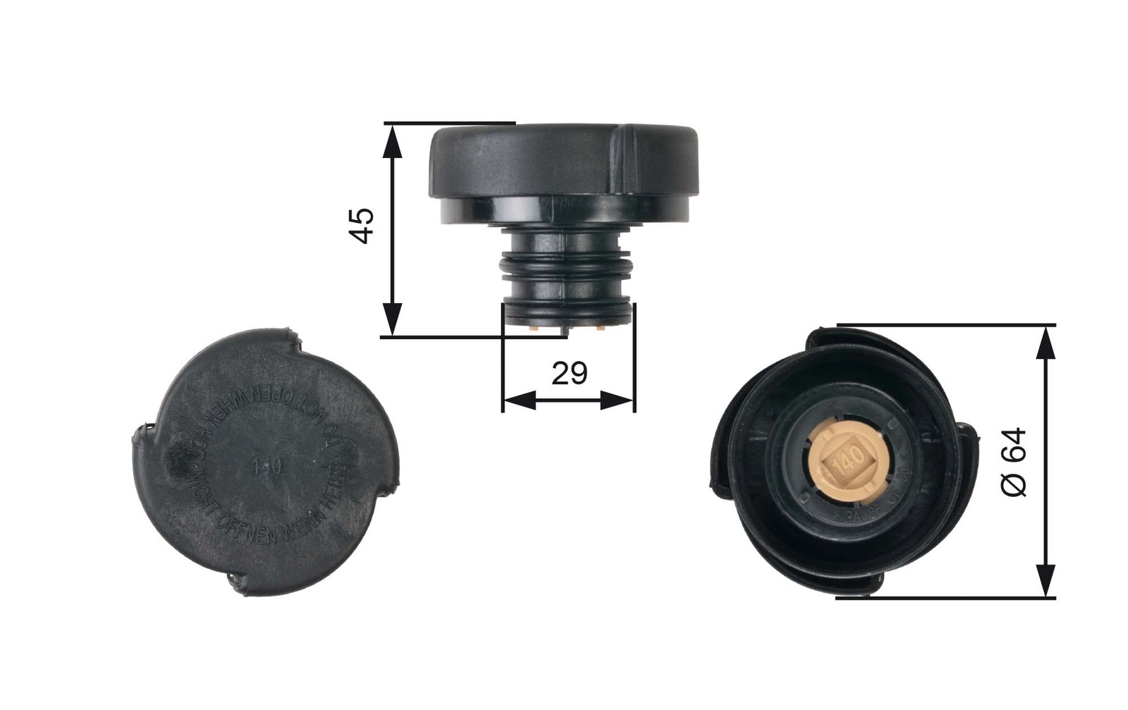 RC207 GATES CAP, COOLANT TANK FOR BMW LAND ROVER MG ROVER