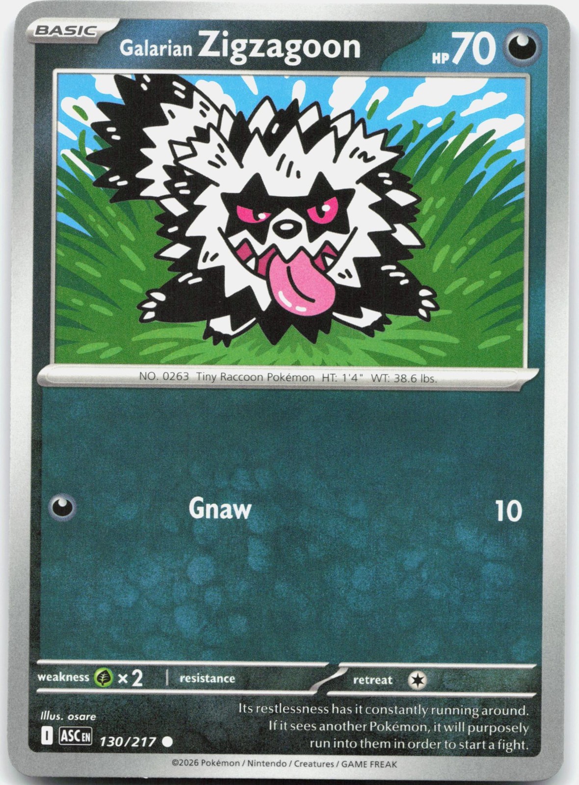 Galarian Zigzagoon Common ME: Ascended Heroes 130/217 NM/M Pokemon