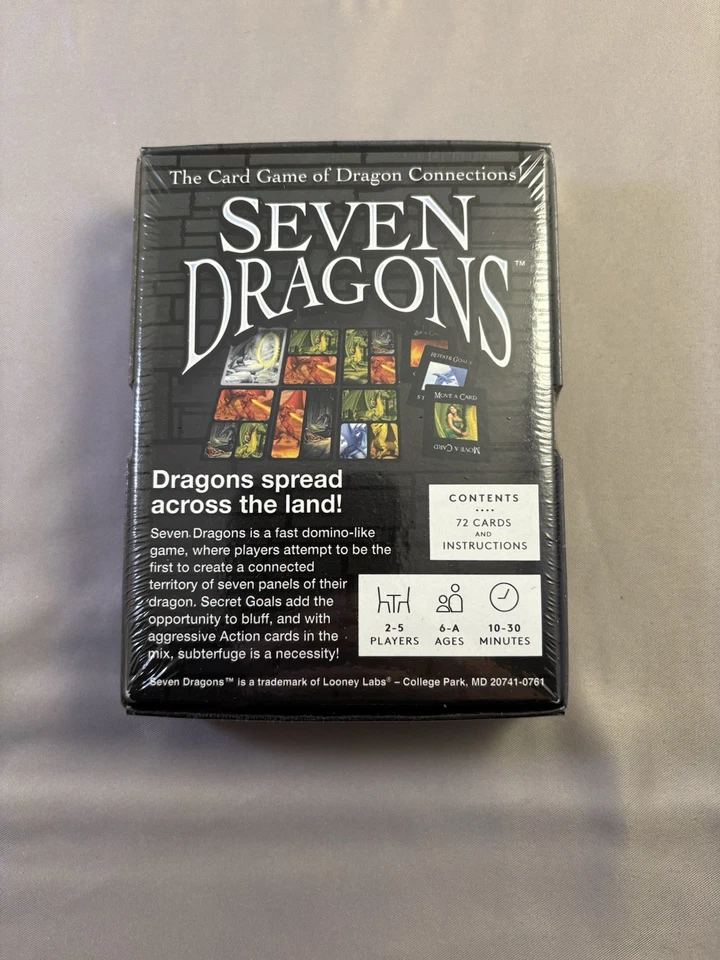 Seven Dragons, The Card Game of Dragon Connections By Looney Labs - Sealed - Image 3 of 4