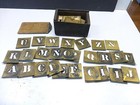 100 Piece Vintage Lot Brass Stencils 3 Alphabet & Numbers Adjustable Letters