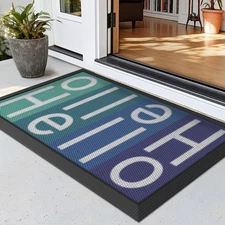 Front Door Mat Welcome Non-Slip Doormat Carpet for Outdoor Indoor Entrance Floor