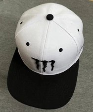 Monster Energy Drink Hat-Snapback. Adjustable White/Black