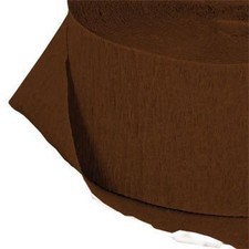 Chocolate Brown Crepe Paper Streamers, 2 Rolls, 145 Feet Total, Made in USA