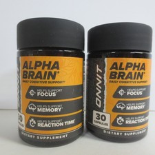 Onnit, Alpha BRAIN - 2 BOTTLES 30 CAPSULES EA...