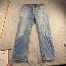 Vintage 1995 Levis 501xx Mens Jeans 33x32 Made in USA Distressed Blue Denim 552