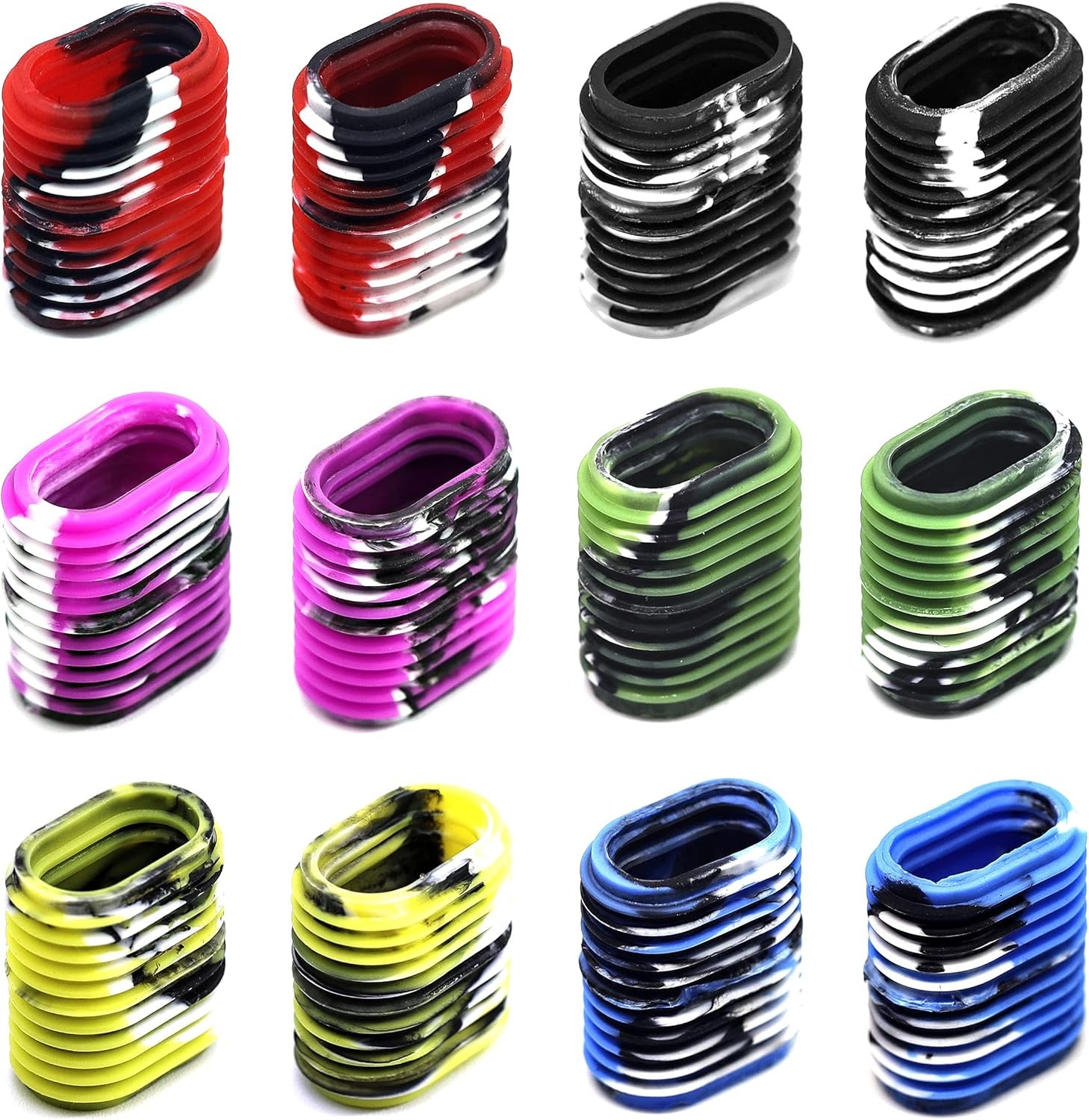 SAMSFX Rubber Fishing Reel Handle Grip Sleeve Standard, 12PCS, Color A 