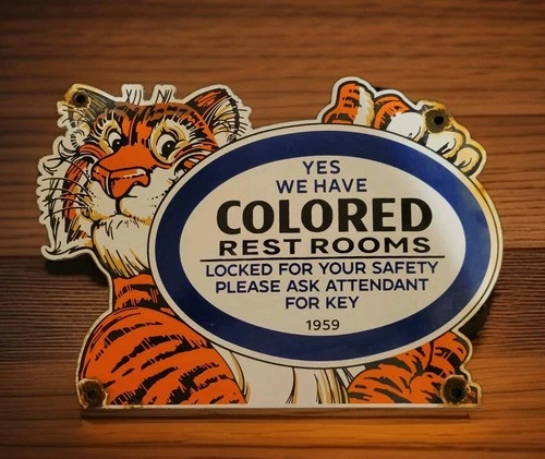 Vintage Esso Gasoline Porcelain Sign 1959 Restroom Key Gas Station Attendant Key