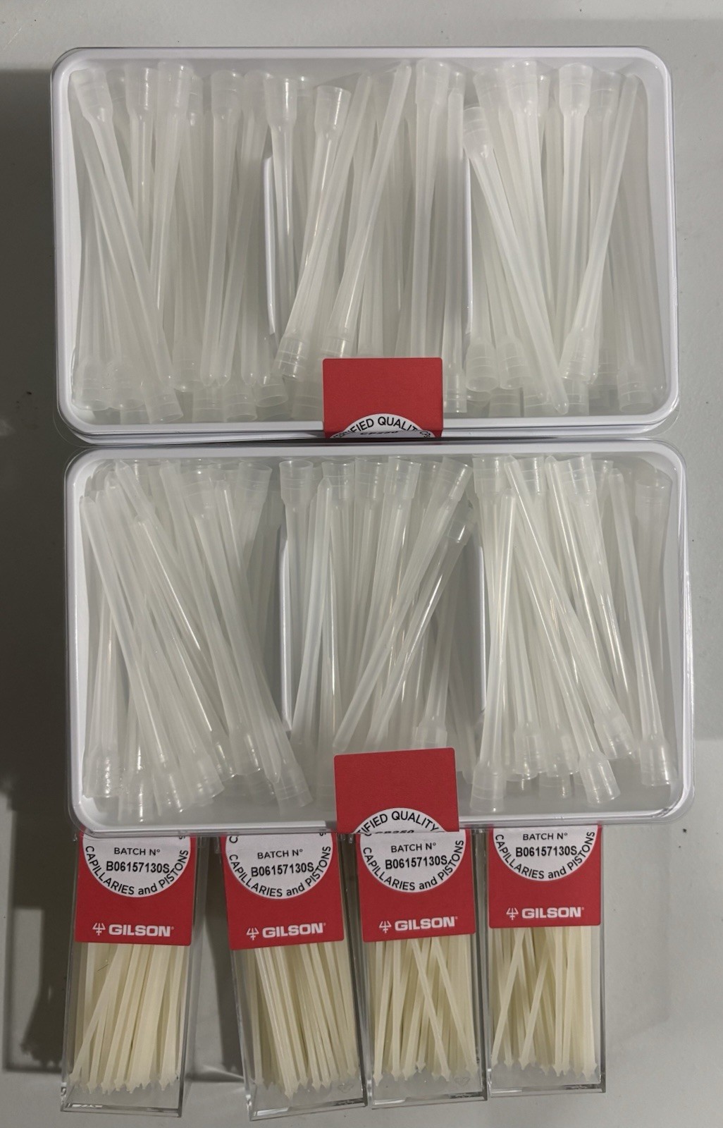 Gilson Microman Tips 250 uL No Racks 200 Per Box Lot 6 , 1200 Total Unassembled