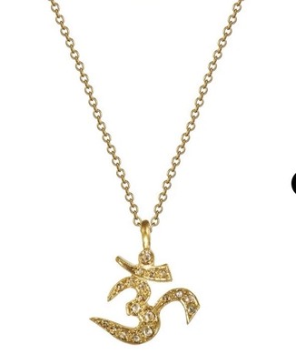 ME & RO 18K  Yellow Gold Gold Om Pendant with Pav̩é Diamonds $2,3K Sold Out