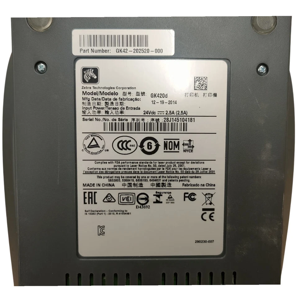 Zebra GK420d USB Etiketten Drucker Thermodrucker GK42-202520-000 Label Barcode - Bild 4 von 4