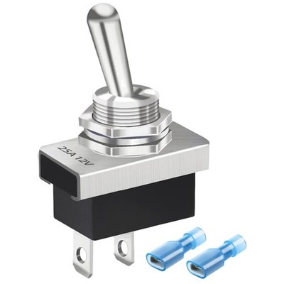 Kippschalter Metall 25A 12V DC 2Polig Ein-Aus Schraubbefestigung