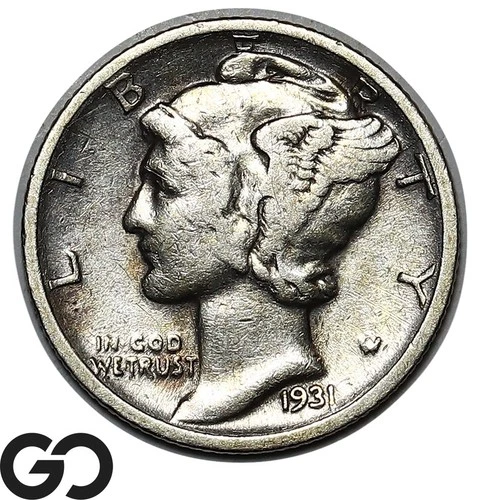 1931-D Mercury Dime, XF Better Date