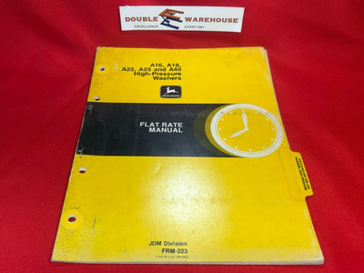John Deere A16,A18,A22,A25,A40 High Pressure Washers Flat Rate Manual FRM-223
