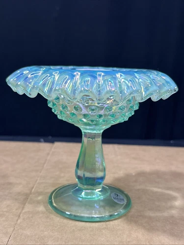 FENTON Iridescent Fairy Lamp Colonial mint green BASE ONLY