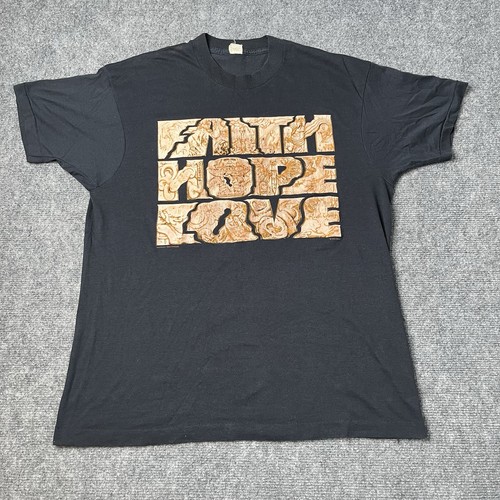 Vtg 1990 Kings X Faith Hope Love T-shirt 80s Band Tour Tee Single Stitch Mens L, $89.94