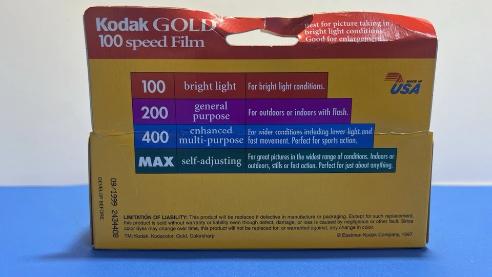 🎞️ Vintage Kodak Gold 100 35mm Color Film – 4 Rolls – Exp. 09/1999 – Sealed USA - Image 4 of 4