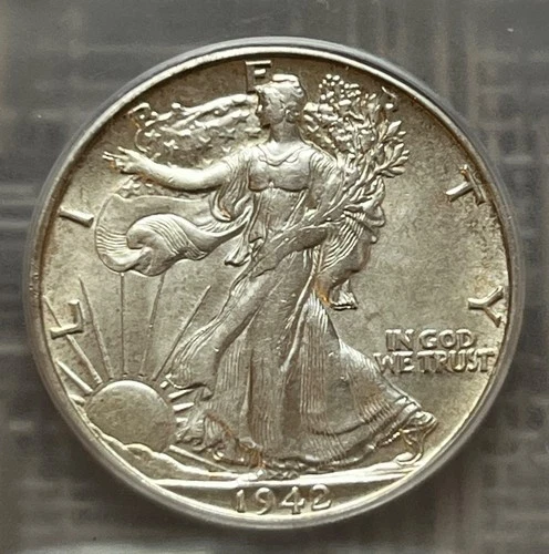 1942-S Walking Liberty half dollar, ICG AU-58