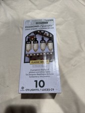 Gemmy Lightshow Diamond Sparkle 10ct C9 LED TWINKLING Classic White Lights XMAS