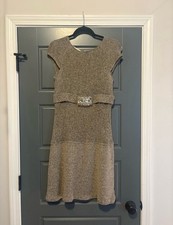 Valentino Silk Wool Tweed Jewel Belt Dress Crystal Buckle Italy 10
