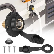 RV City Water Inlet With Check Valve Flange Brass Hose Connector Connection Fill