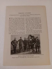 Vtg 1920 PRINT of WWI Events & People WORTHY CITATION - FRENCH AIRMEN ATHLETES