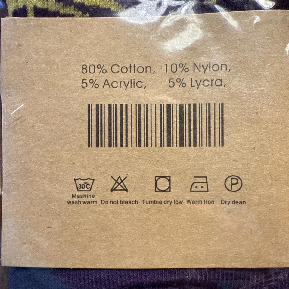 Calcetines Huf púrpura/amarillo marihuana hoja calcetines talla única adulto nuevos con etiquetas Foto 3 de 3