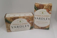 2 YARDLEY LONDON SOAPS 4.25oz OATMEAL &ALMOND Nourishing Bath Bar Skin & gently