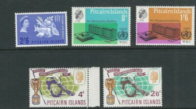 PITCAIRN ISLANDS 1963-66 3 OMNIBUS sets, FFH, WHO, WORLD CUP VF