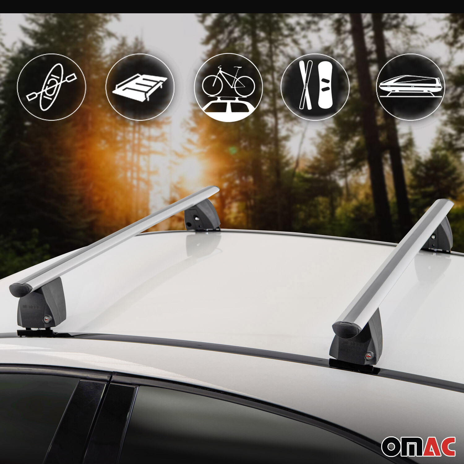 Silver Fixed Point Crossbar Roof Rack Rail For BMW 8 Series Gran Coupe ...