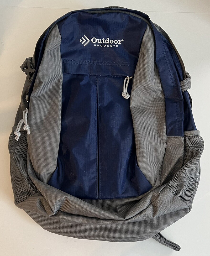 Gray/Blue Unisex Hiking Backpack for School Camping NWOT Bookbag-image