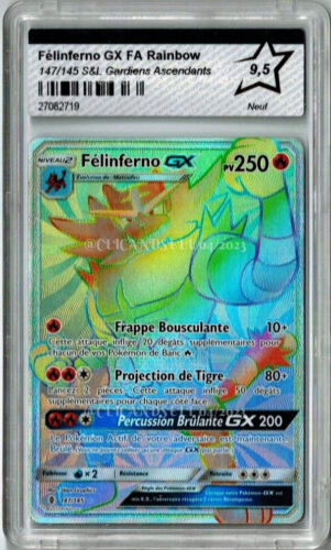 carte Pokémon PCA Félinferno GX FA Rainbow 147/145 S&L Gardiens Ascendants 9,5 - Photo 1/1