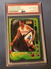 Allen Iverson 1996 Skybox Premium New Editions Die Cut RC PSA AUTHENTIC AUTO HOF
