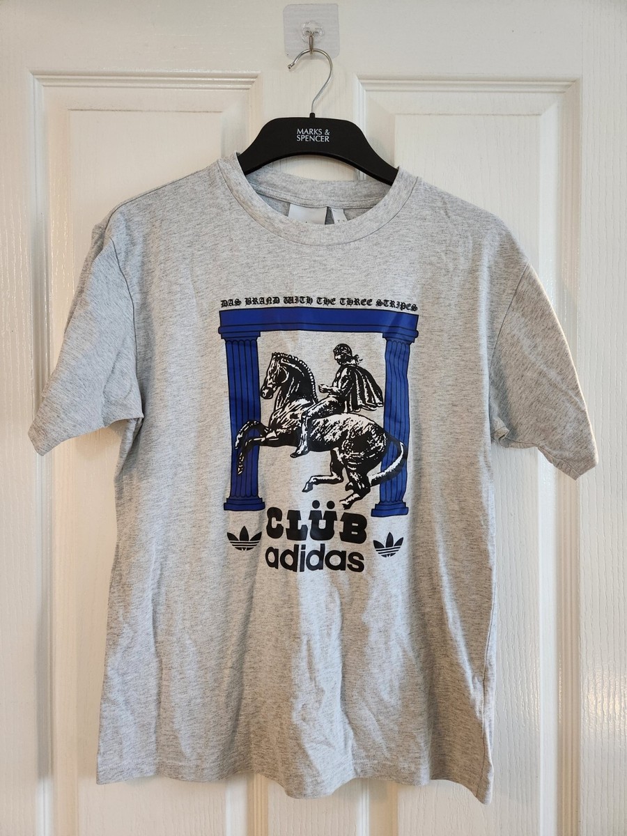 adidas ORIGINALS CLUB PILLARS TEE SKATEBOARDING T SHIRT TOP CREW NECK GREY  Small | eBay UK