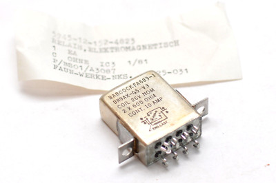 MIL Spec Relay BABCOCK Type BR9AX-G5-V3, coil 26 V DC, 10 Amp / 2x 600 Ohm, NOS
