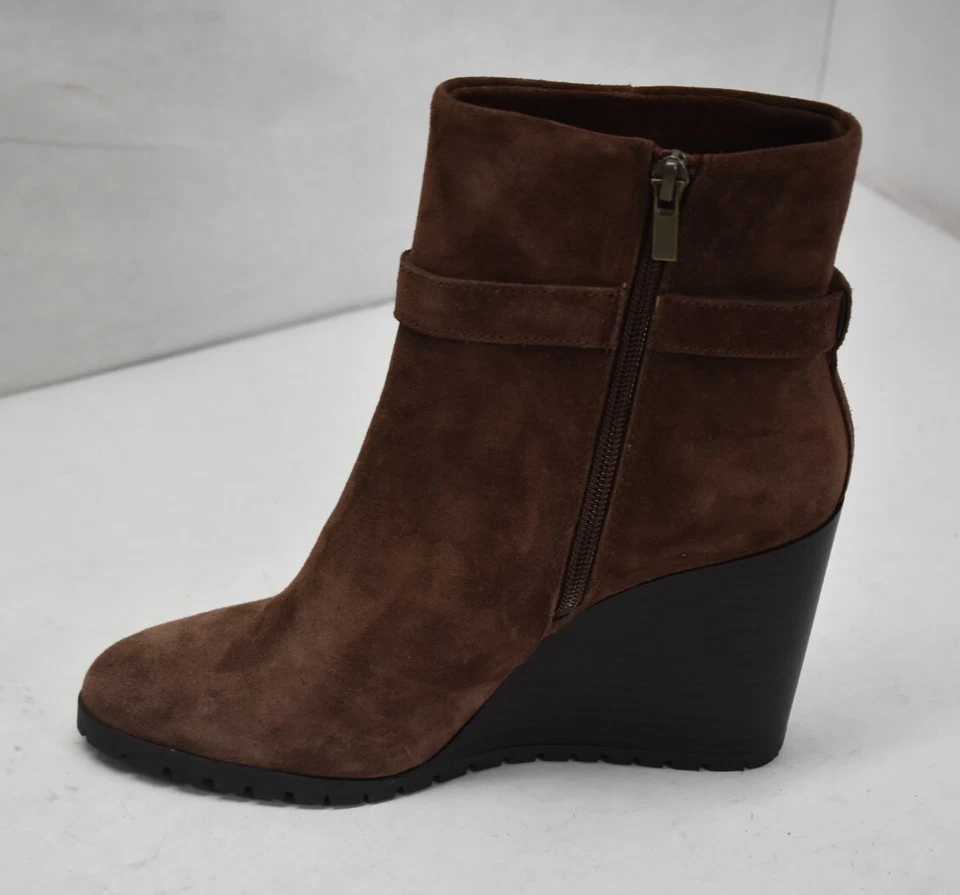 Великолепный Паскаль темно коричневый стороны молнии 4» на танкетке кожаный ботинок женщин размер 8,5 - Изображение 2 из 4