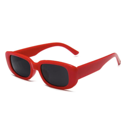 Retro Rectangle Sunglasses Y2K Sun Glasses UV400 Protection Eyewear Red New