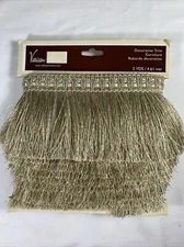 Vatican Homes Fringe Trim 3" Cut Fringe Biege ~Wind ~ 8140H03060117 (4 1/2 yrds)