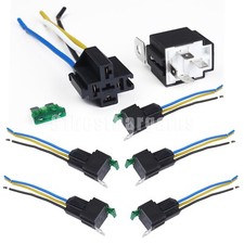 US 6Pack 12V 30A Fuse NO Relay Switch Harness Set SPST 4Pin 14 AWG Wires