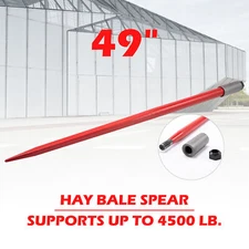 49" Hay Bale Spear 4500lb Capacity Quick Attach for Skid Steer Tractor Lift More