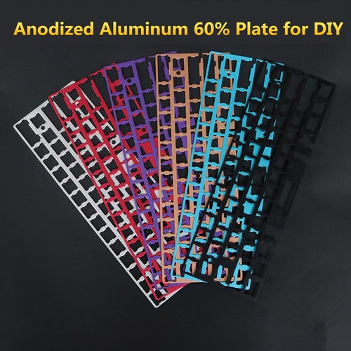 For GH60 Mechanical Keyboard Pcb Anodized Aluminum Plate Universal ANSI Frame