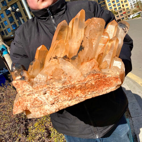 38.06LB Natural yellow Quartz Stone Crystal Cluster Healing Stones Mineral - 第 8/16 張圖片