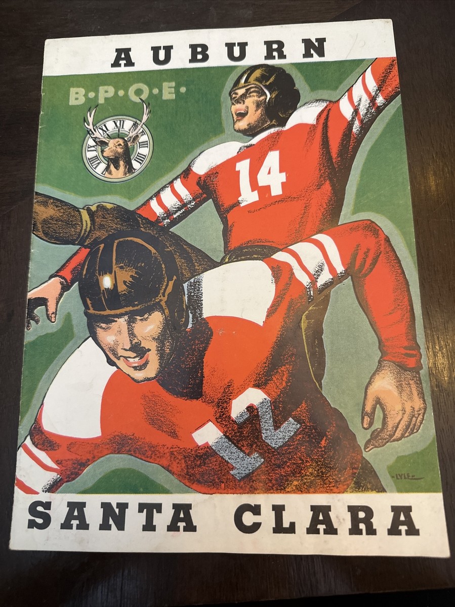 1936 Vintage College Football Program Auburn Of Alabama vs Santa Clara